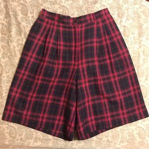 Vintage Plaid Wool Shorts 8.5” inseam